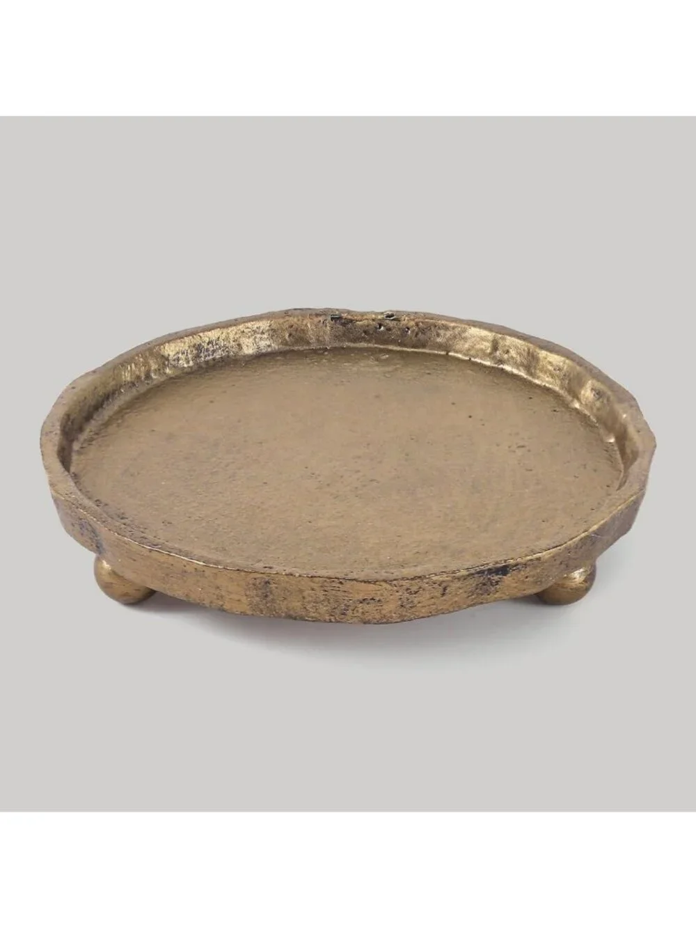 Rustic Vintage Cast Iron Candle Holder Plate - Round Tray for Pillar Candles